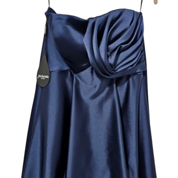 John Paul Ataker Midnight Blue Structured Strapless Gown NWT - Picture 3 of 12